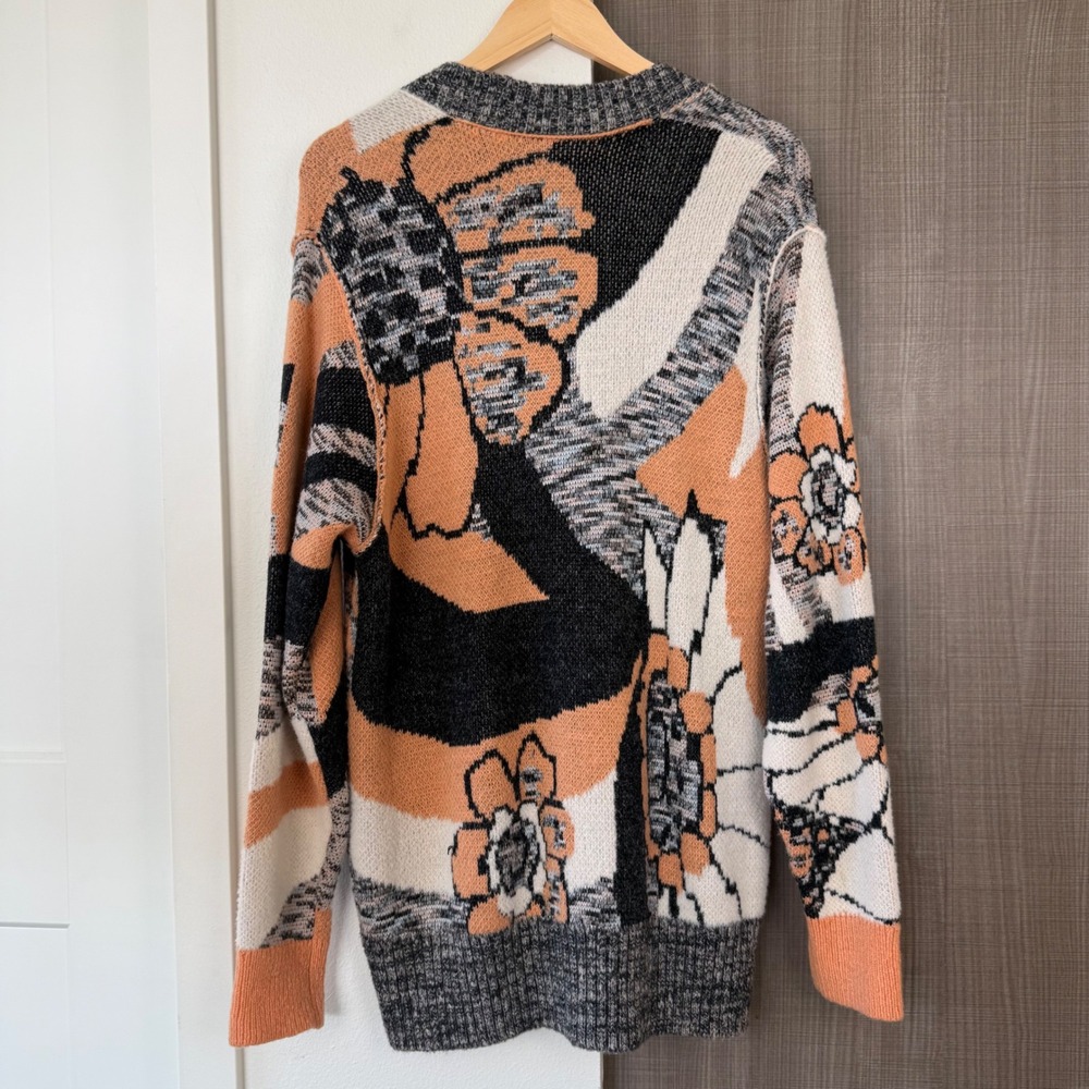 Free People August Cardigan in Peach Petals Combo Sweater Size XS - Picture 9 of 13